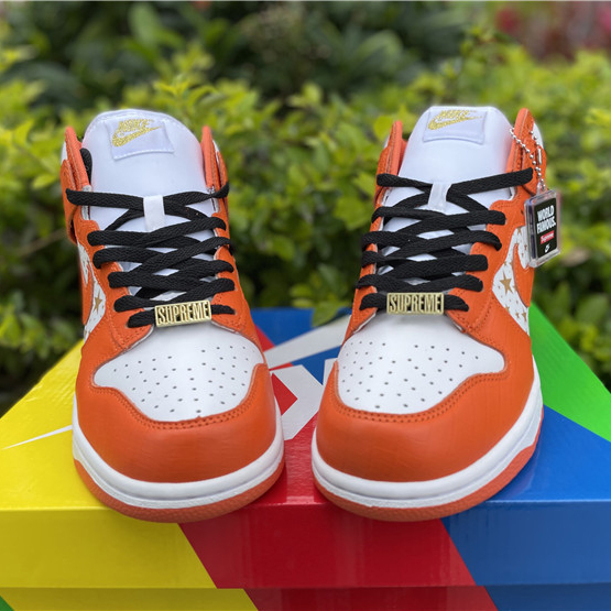 Nike Dunk High Pro SB Supreme Orange Stars - FashionPlug
