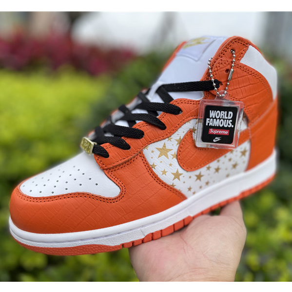 Nike Dunk High Pro SB Supreme Orange Stars - FashionPlug