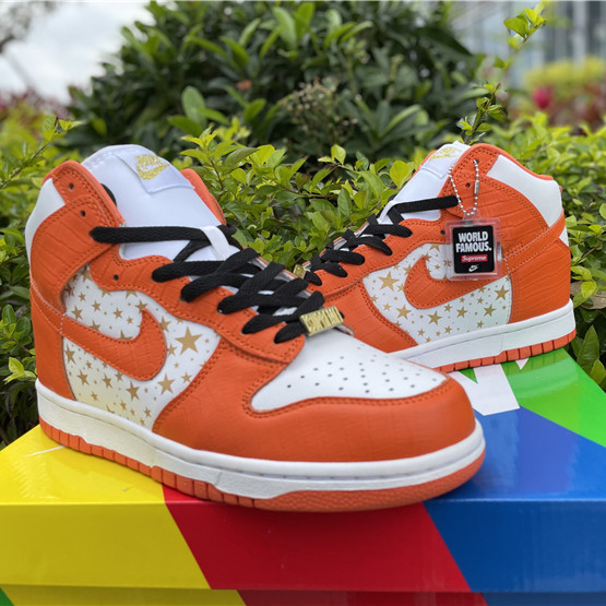 Nike Dunk High Pro SB Supreme Orange Stars - FashionPlug