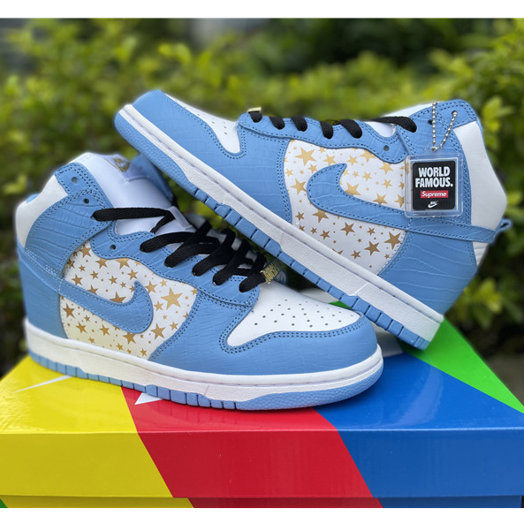 Nike Dunk High Pro SB Supreme Blue Stars 307385-141 - FashionPlug