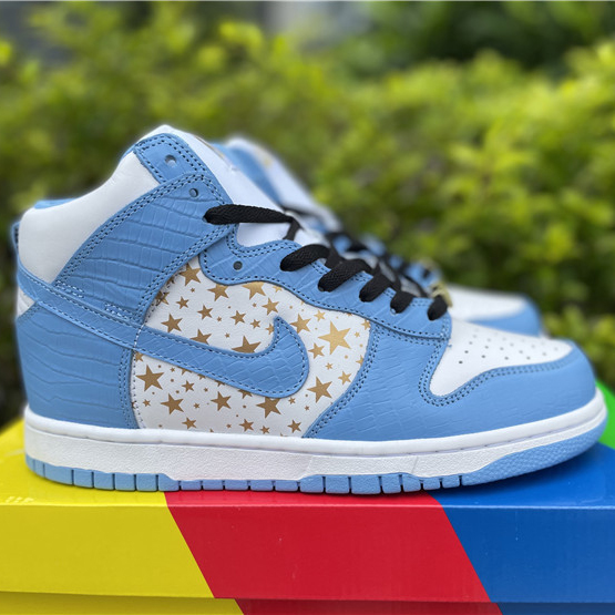 Nike Dunk High Pro SB Supreme Blue Stars 307385-141 - FashionPlug