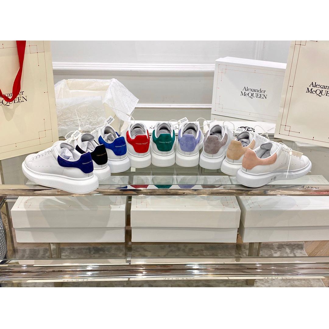 Alexander Mqueen Low-Top Air Platform Leather Sneakers    - FashionPlug