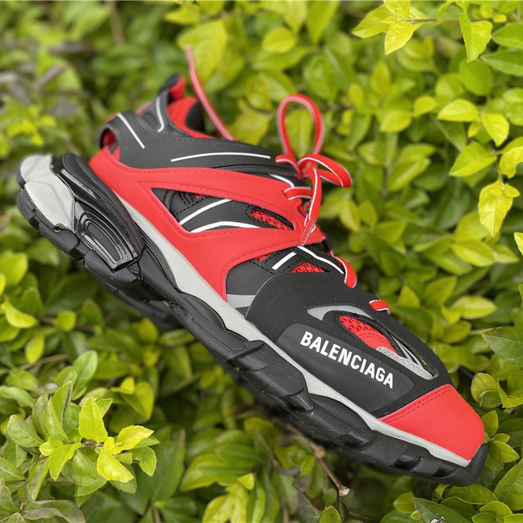 Balenciaga Track Sneakers In Red Grey Black - FashionPlug