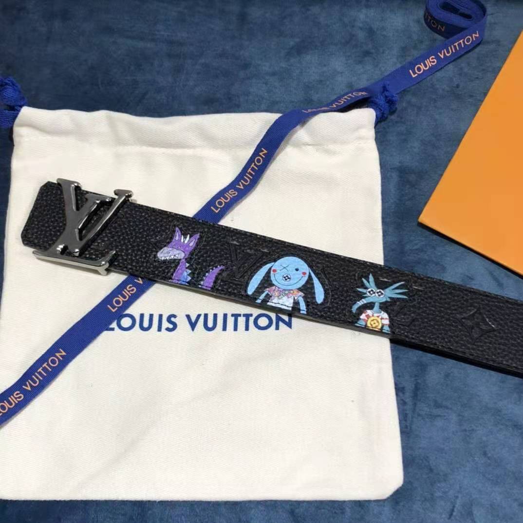 Louis Vuitton Carton Black Belt 40MM - FashionPlug