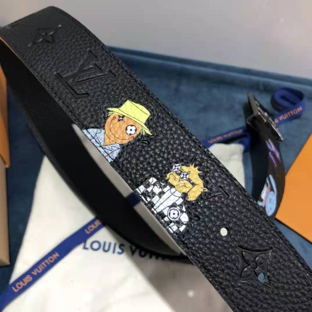 Louis Vuitton Carton Black Belt 40MM - FashionPlug