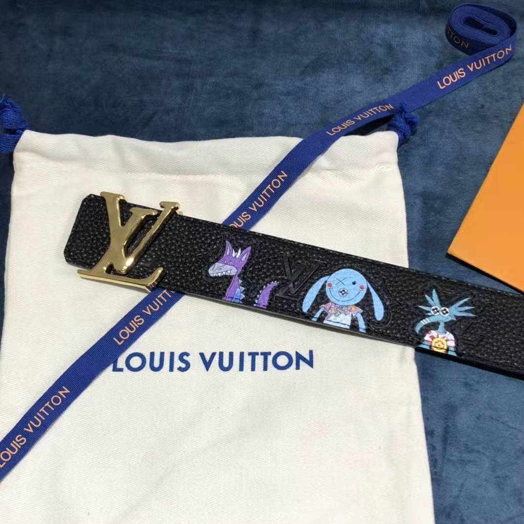 Louis Vuitton Carton Black Belt 40MM - FashionPlug