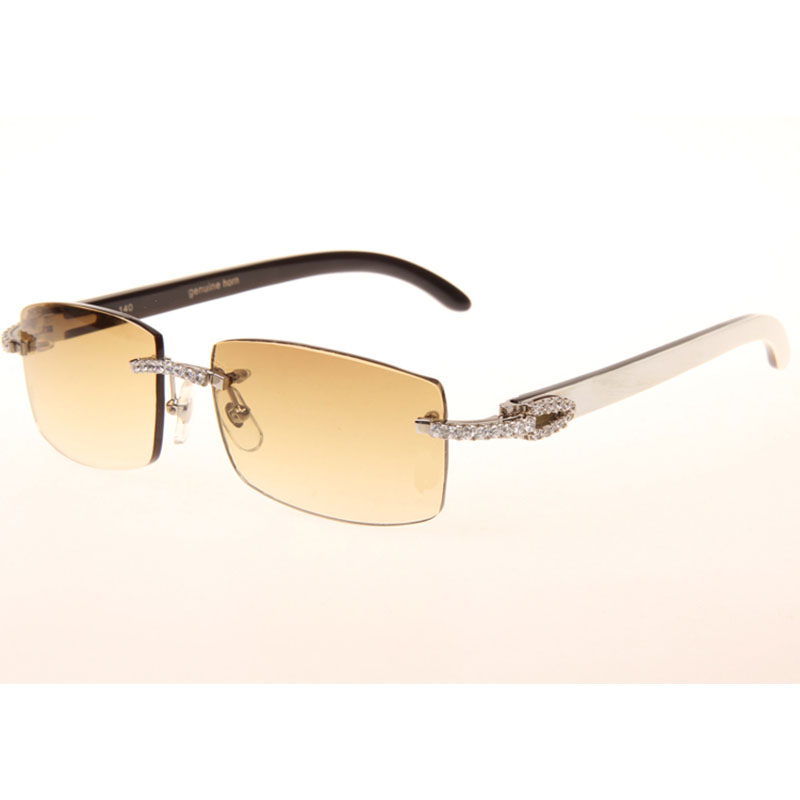 Cartier  3524012 Black And White Buffalo Big Lens Sunglasses In  Silver - FashionPlug