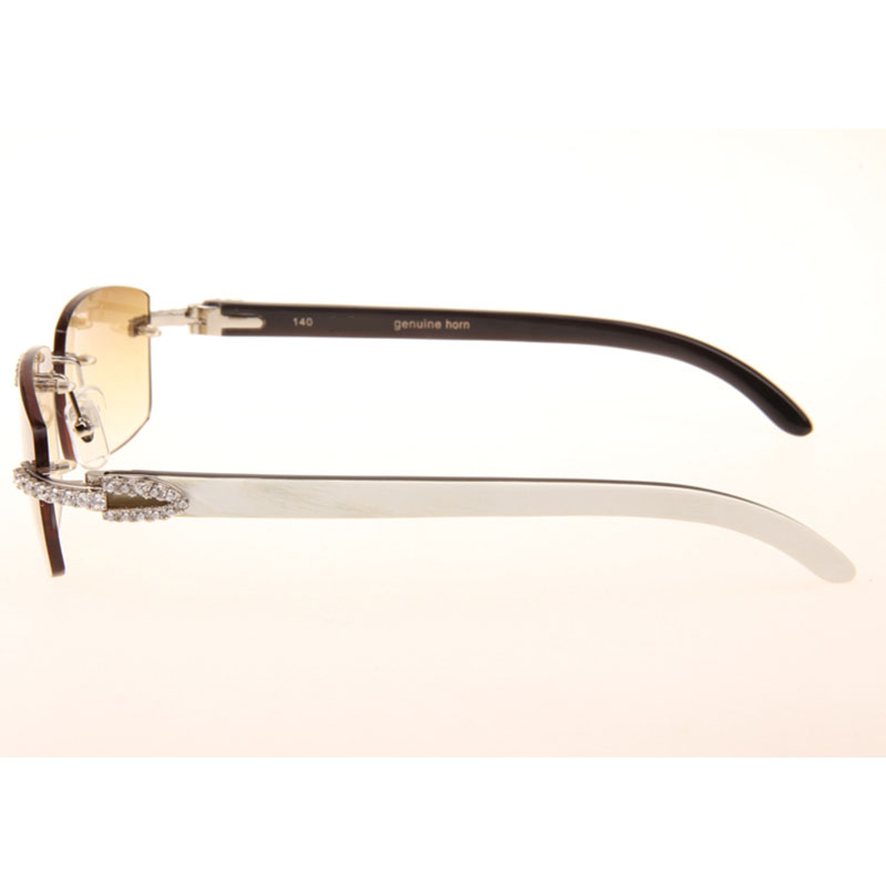 Cartier  3524012 Black And White Buffalo Big Lens Sunglasses In  Silver - FashionPlug