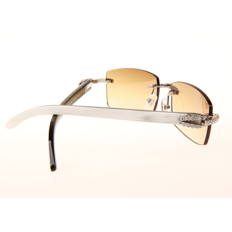 Cartier  3524012 Black And White Buffalo Big Lens Sunglasses In  Silver - FashionPlug