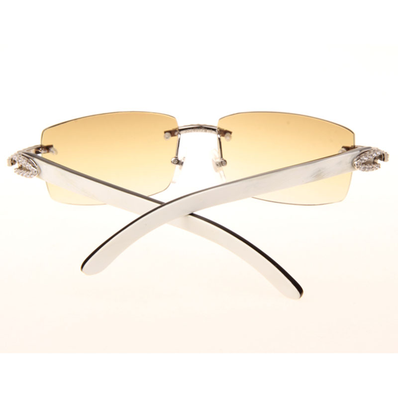 Cartier  3524012 Black And White Buffalo Big Lens Sunglasses In  Silver - FashionPlug