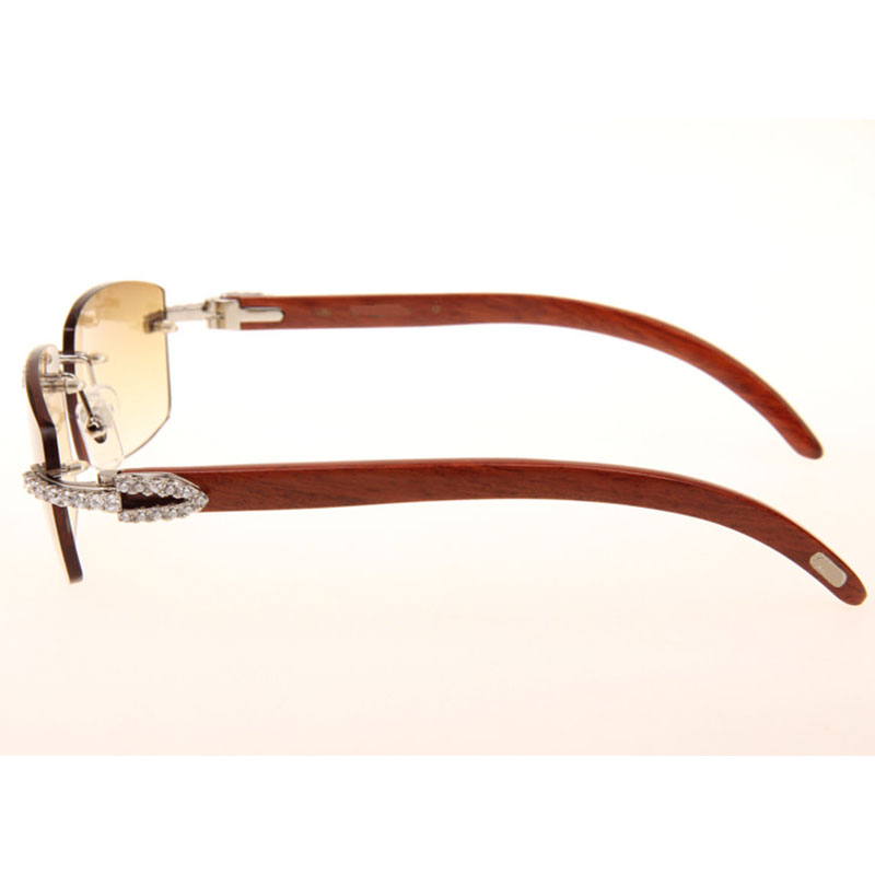 Cartier 3524012 Diamond Wood Sunglasses In Silver - FashionPlug
