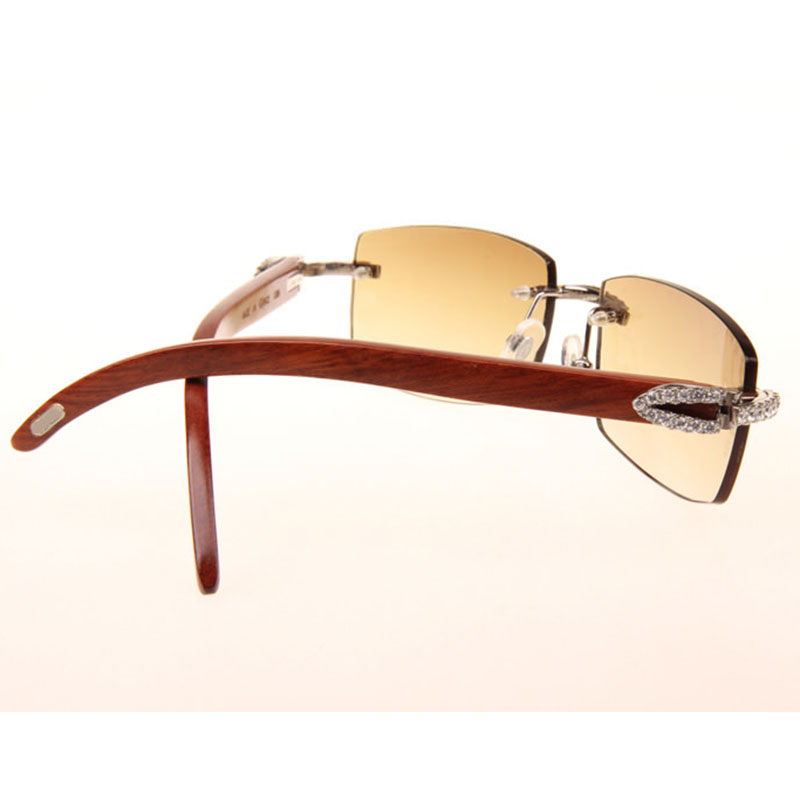 Cartier 3524012 Diamond Wood Sunglasses In Silver - FashionPlug