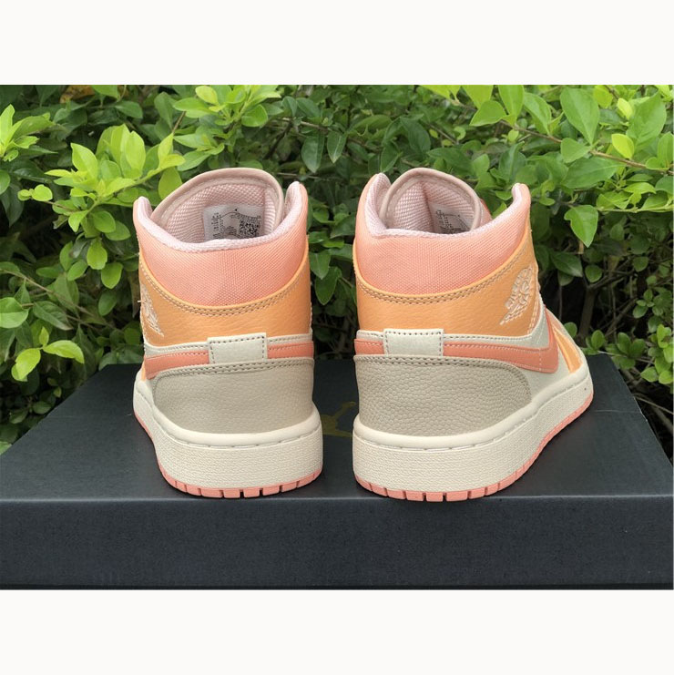 Jordan  Pink Orange Stitching Air  1 Mid - FashionPlug