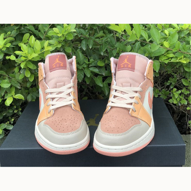Jordan  Pink Orange Stitching Air  1 Mid - FashionPlug
