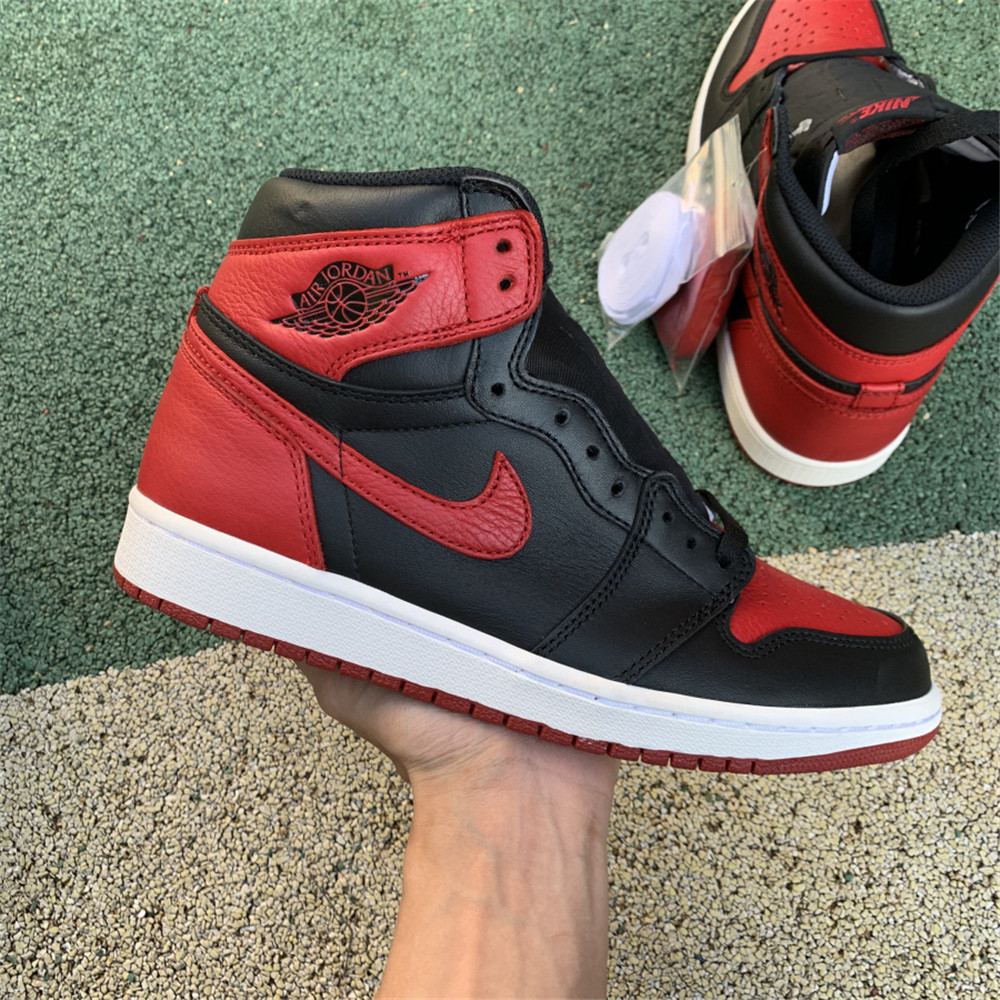 Jordan AJ 1 OG Banned Red Black Sneaker 555088-001 - FashionPlug