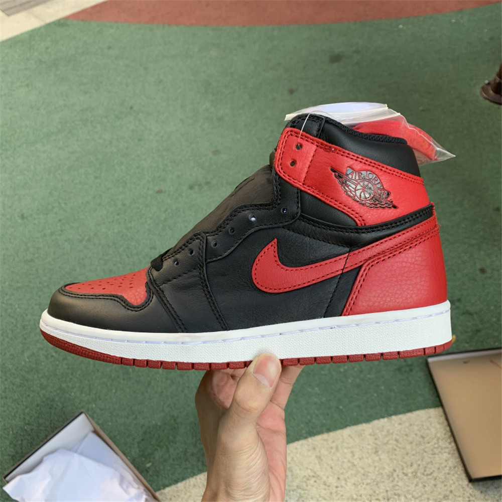 Jordan AJ 1 OG Banned Red Black Sneaker 555088-001 - FashionPlug