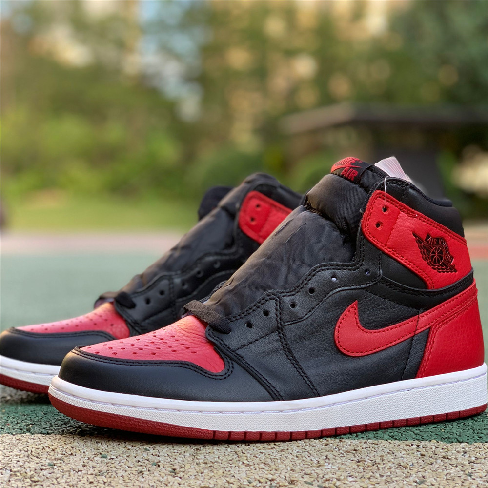 Jordan AJ 1 OG Banned Red Black Sneaker 555088-001 - FashionPlug