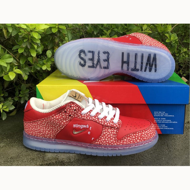 Stingwater X Nike SB Dunk Low Bright Red - FashionPlug