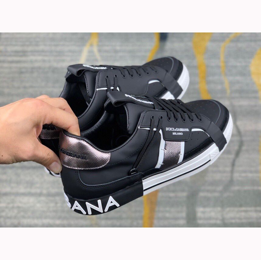 Dolce & Gabbana Calfskin 2Zero Custom Sneakers In Black - FashionPlug