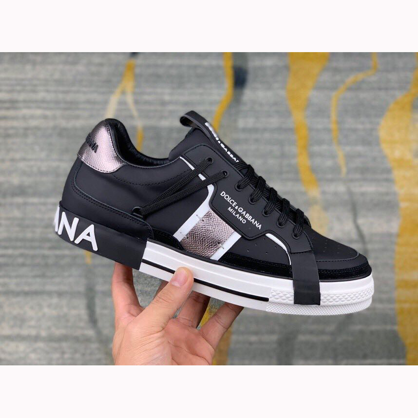 Dolce & Gabbana Calfskin 2Zero Custom Sneakers In Black - FashionPlug