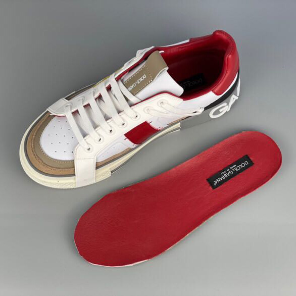 Dolce & Gabbana Calfskin 2Zero Custom Sneakers In Red - FashionPlug