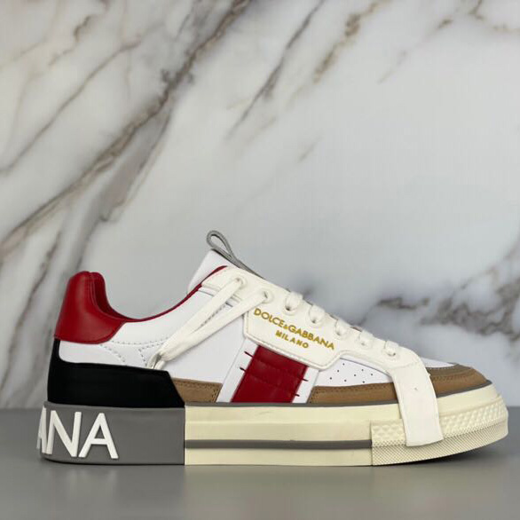 Dolce & Gabbana Calfskin 2Zero Custom Sneakers In Red - FashionPlug