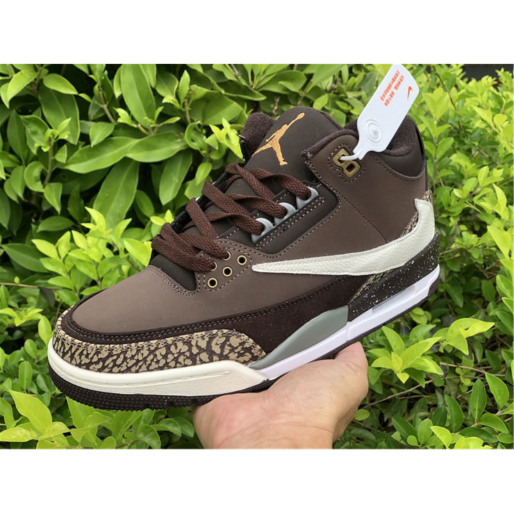 Jordan  Travis Scott X AJ 3 Brown  - FashionPlug