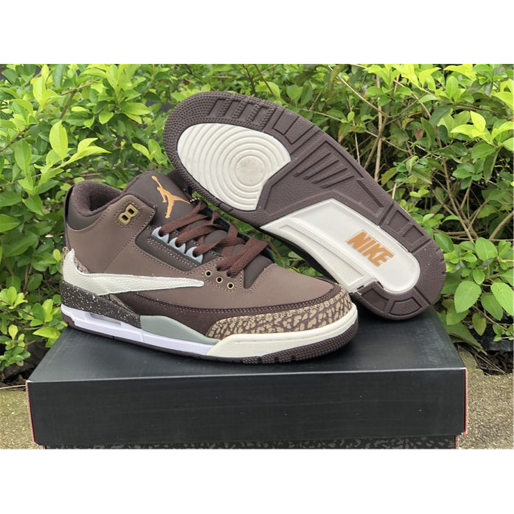 Jordan  Travis Scott X AJ 3 Brown  - FashionPlug
