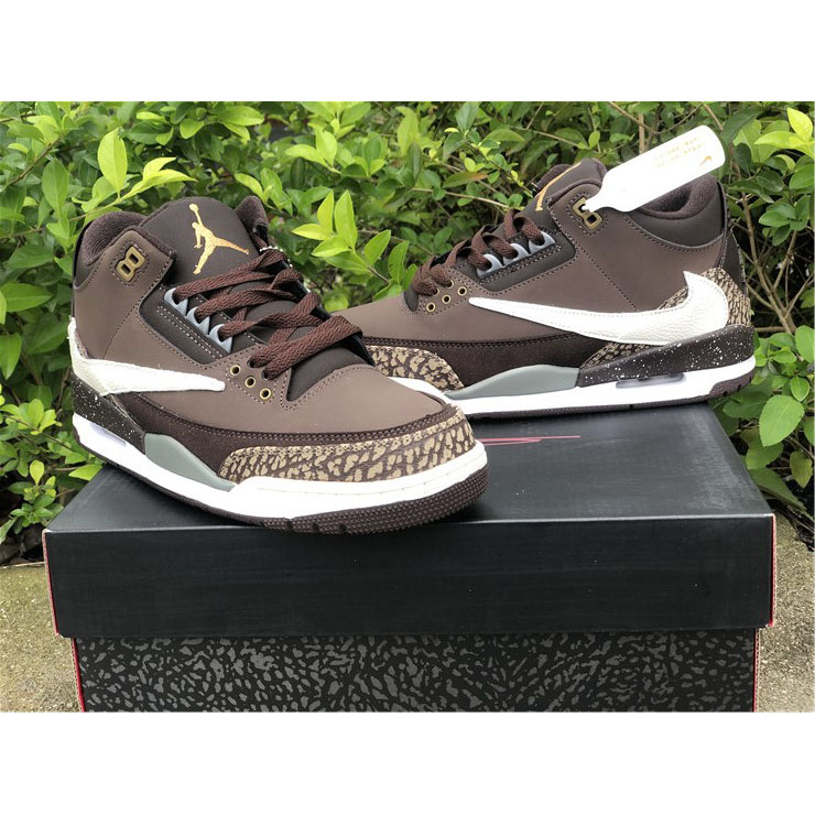 Jordan  Travis Scott X AJ 3 Brown  - FashionPlug