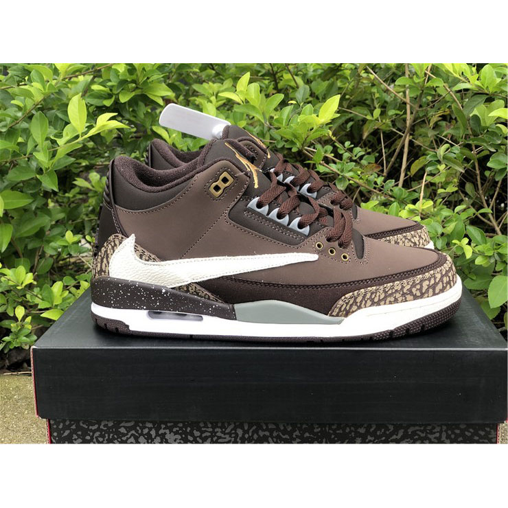 Jordan  Travis Scott X AJ 3 Brown  - FashionPlug