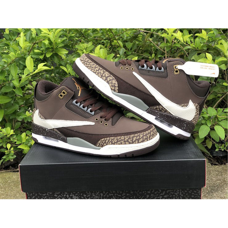 Jordan  Travis Scott X AJ 3 Brown  - FashionPlug