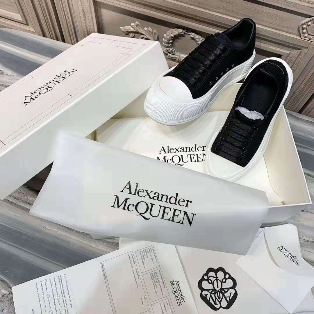 Alexander Mqueen Deck Lace-Up Plimsoll Sneaker - FashionPlug