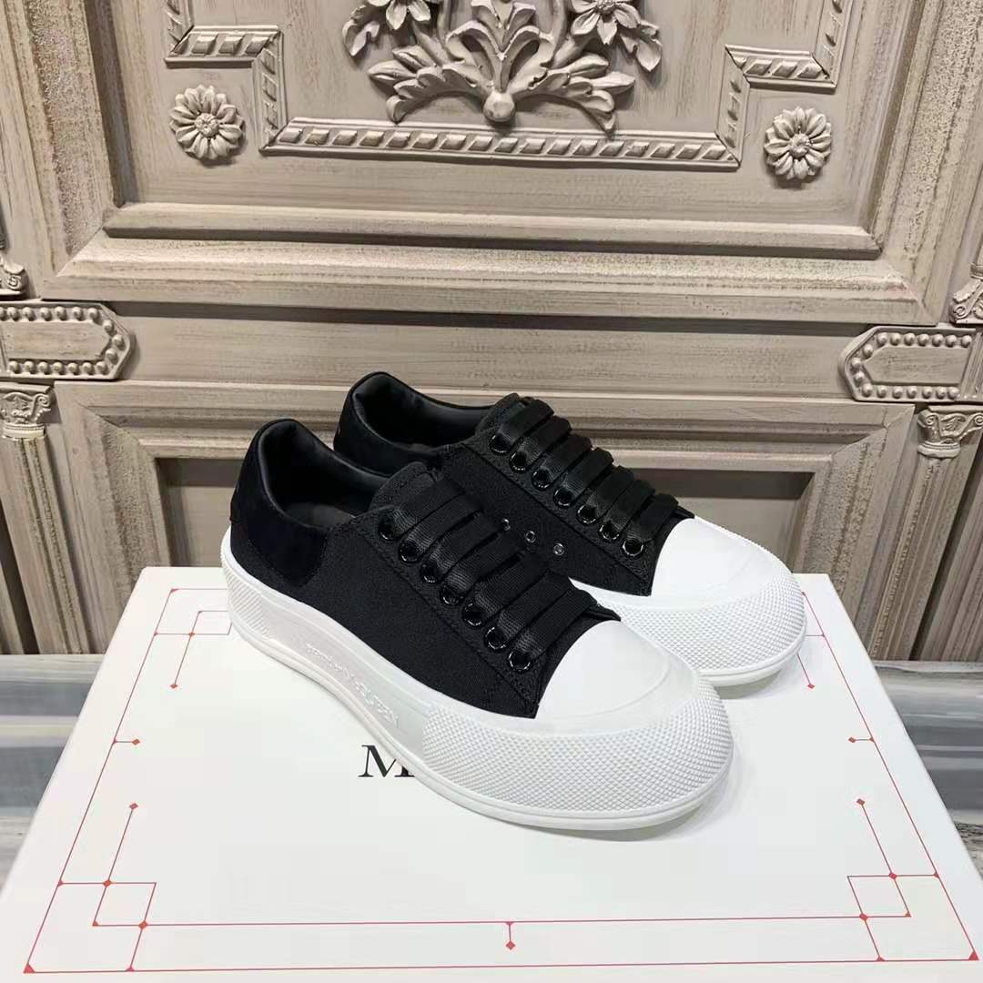 Alexander Mqueen Deck Lace-Up Plimsoll Sneaker - FashionPlug