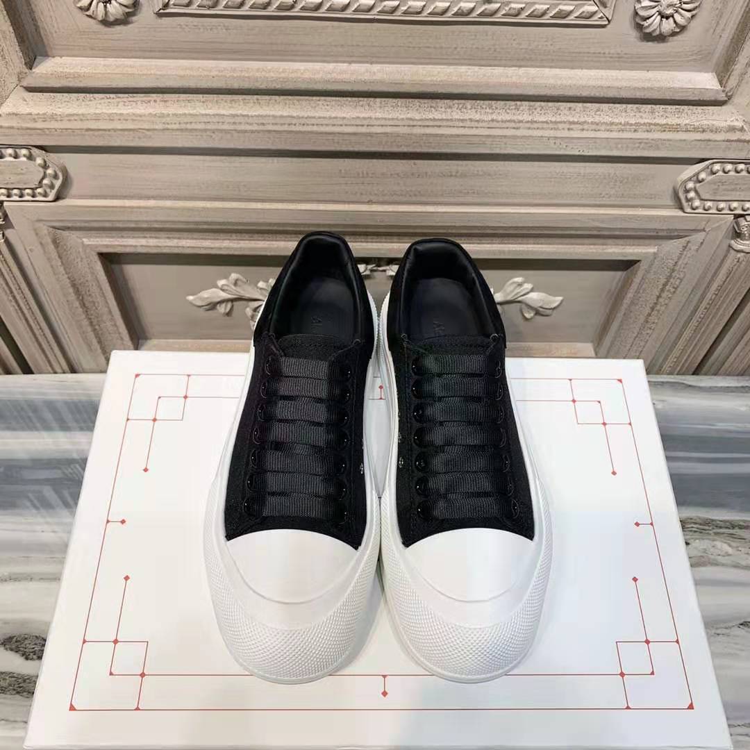 Alexander Mqueen Deck Lace-Up Plimsoll Sneaker - FashionPlug