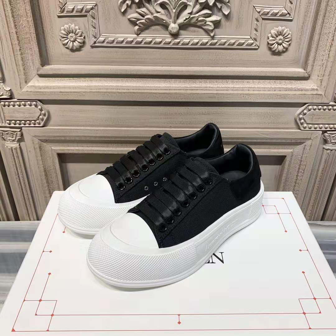 Alexander Mqueen Deck Lace-Up Plimsoll Sneaker - FashionPlug
