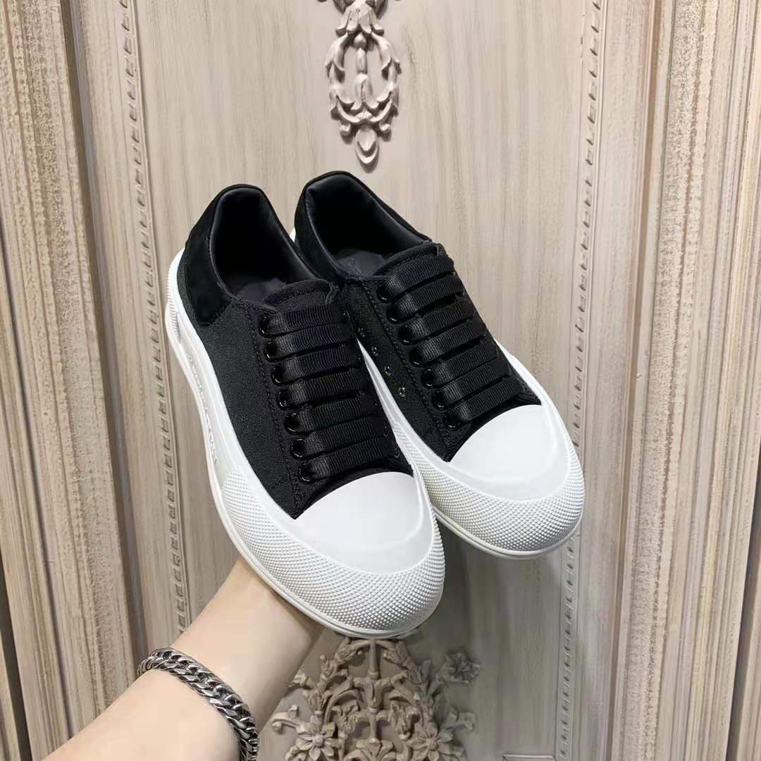 Alexander Mqueen Deck Lace-Up Plimsoll Sneaker - FashionPlug