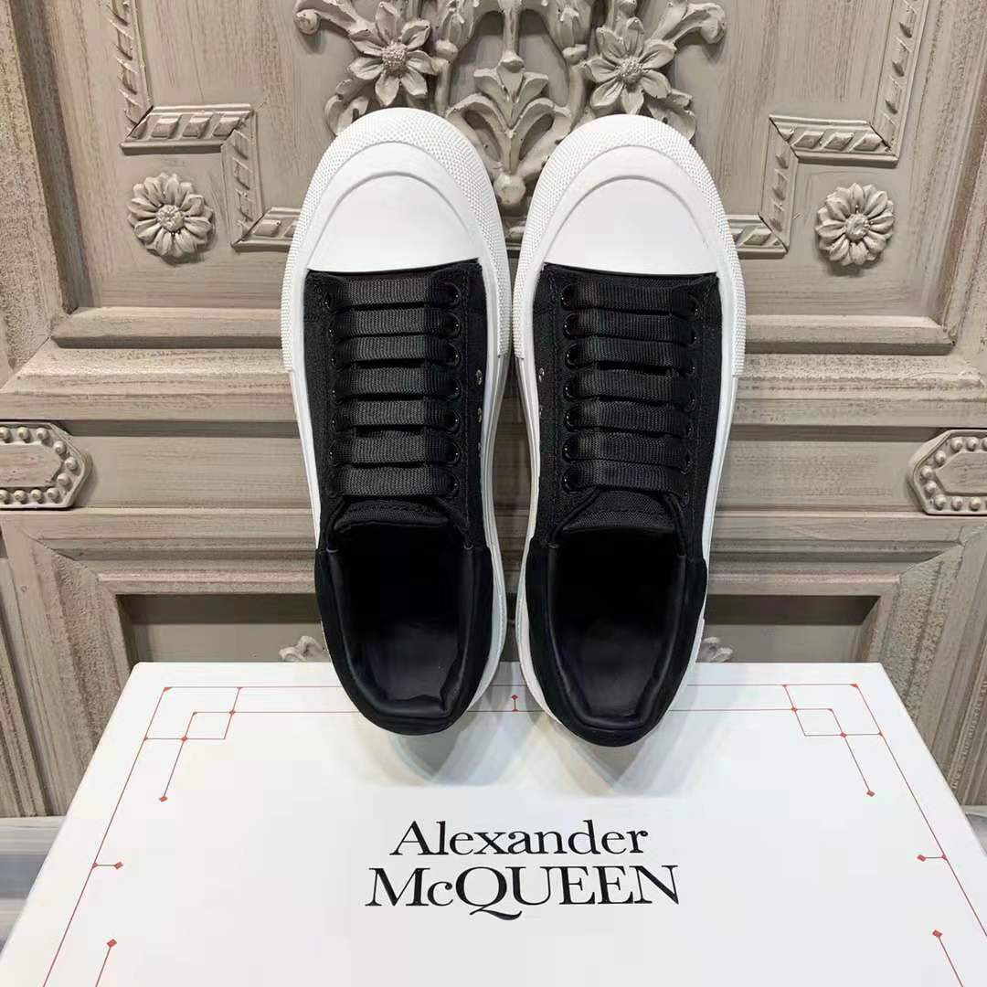 Alexander Mqueen Deck Lace-Up Plimsoll Sneaker - FashionPlug