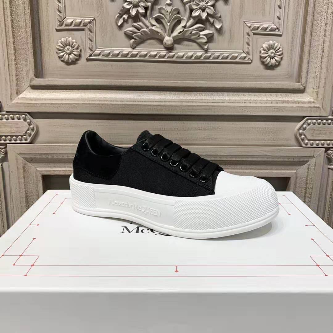 Alexander Mqueen Deck Lace-Up Plimsoll Sneaker - FashionPlug