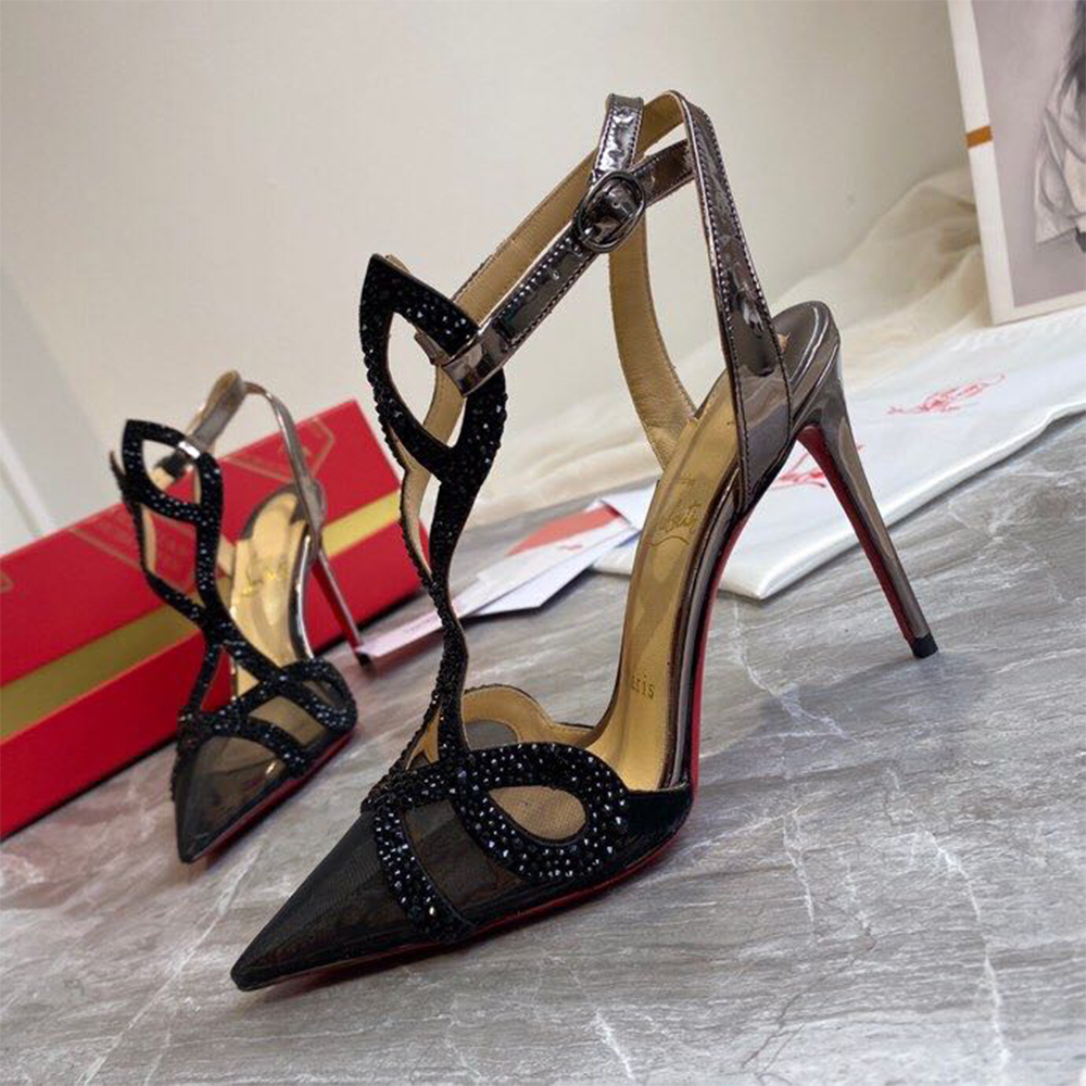 Christian Louboutin Double L Pump Strass 10CM - FashionPlug