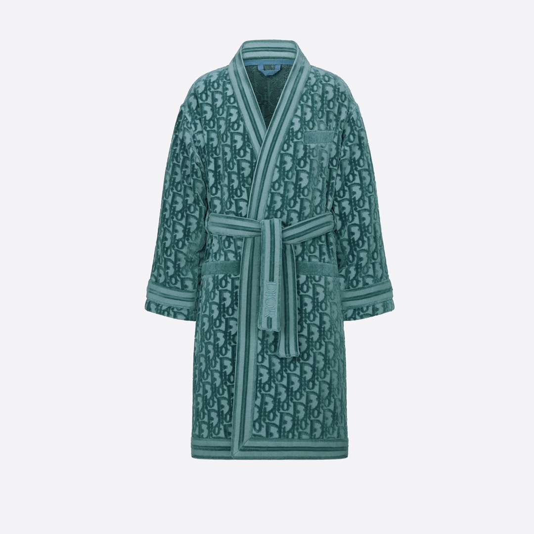 Dior Oblique Bathrobe In Green - FashionPlug