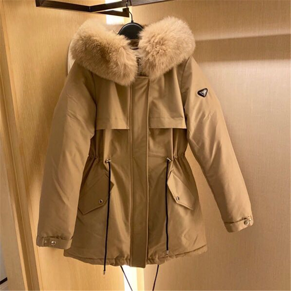 Prada Detachable Long Down Jacket(Apricot) - FashionPlug