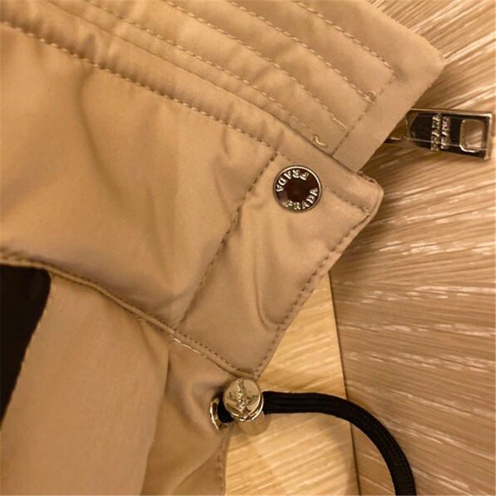Prada Detachable Long Down Jacket(Apricot) - FashionPlug