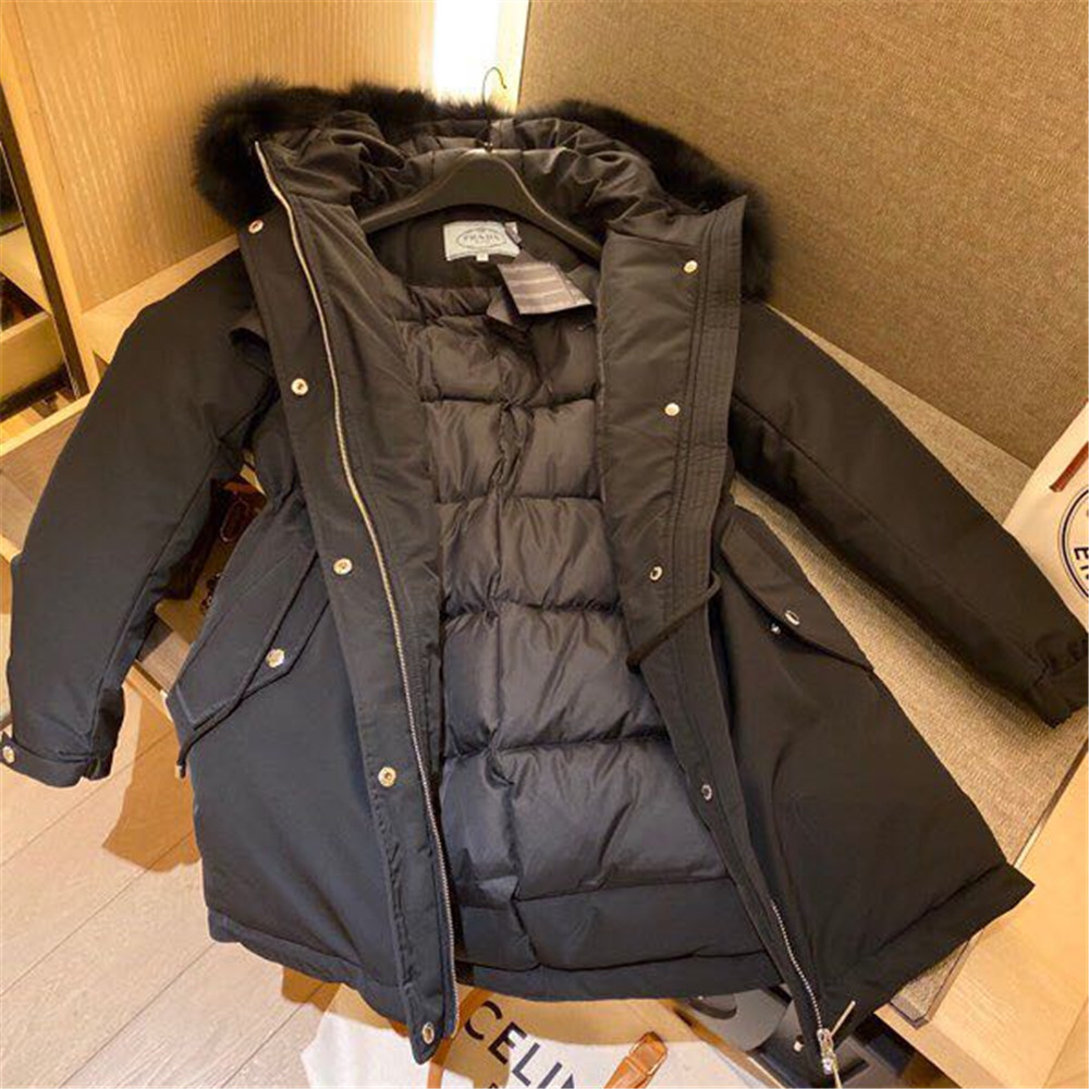 Prada Detachable Long Down Jacket(Black) - FashionPlug
