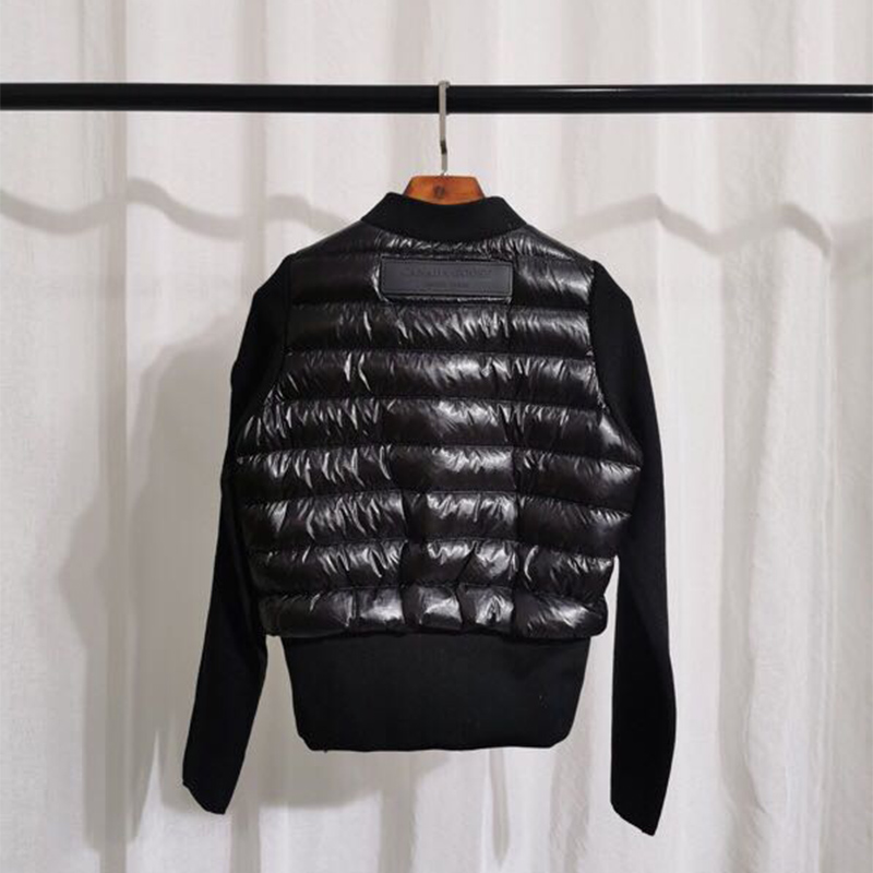 Moncler Mon Women Padded Knit Short Down Jacket Black - FashionPlug