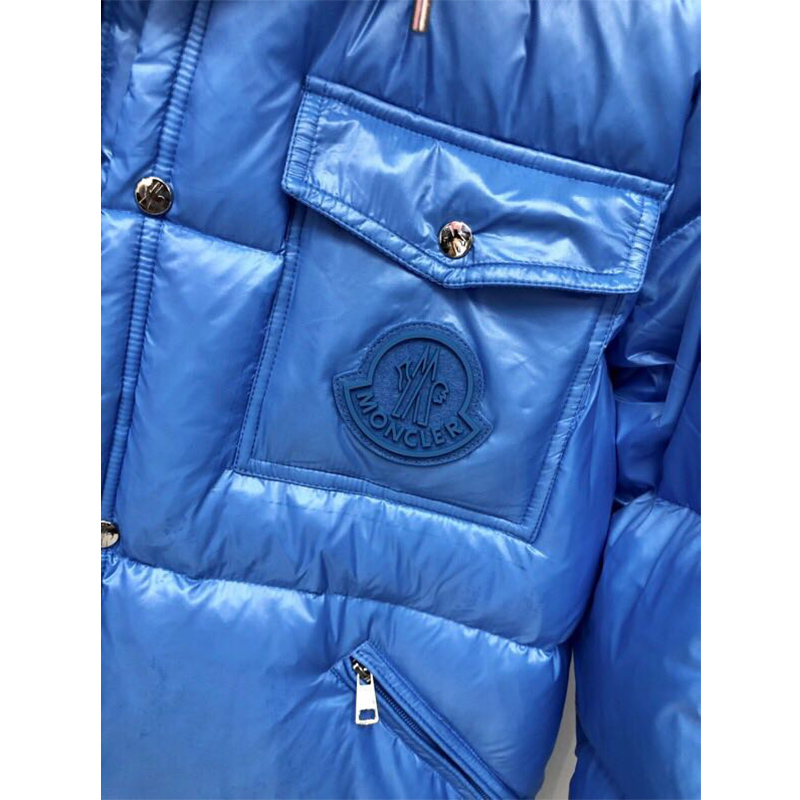Moncler Lamentin Short Down Jacket In Blue - FashionPlug