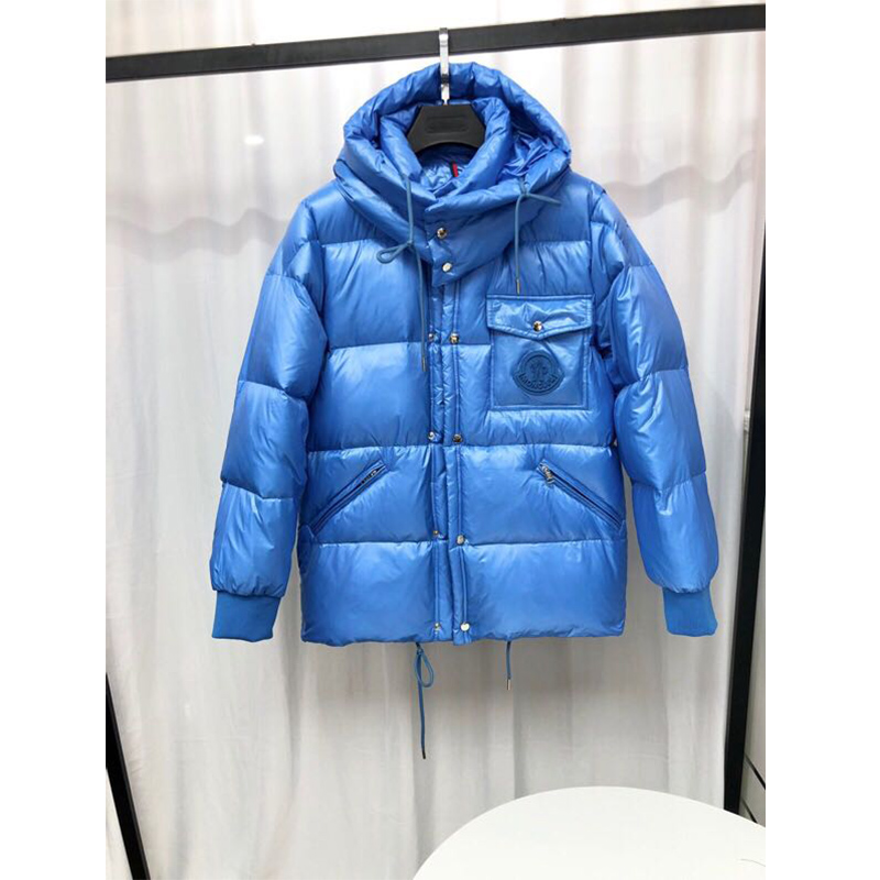 Moncler Lamentin Short Down Jacket In Blue - FashionPlug