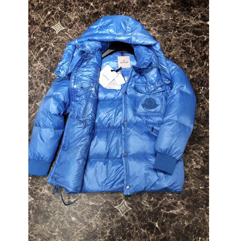 Moncler Lamentin Short Down Jacket In Blue - FashionPlug