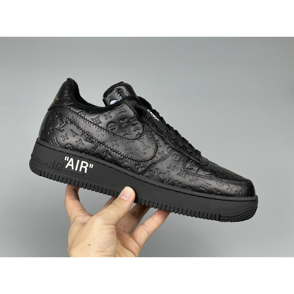 Louis Vuitton X Nike Air Force 1 Sneaker All Black - FashionPlug