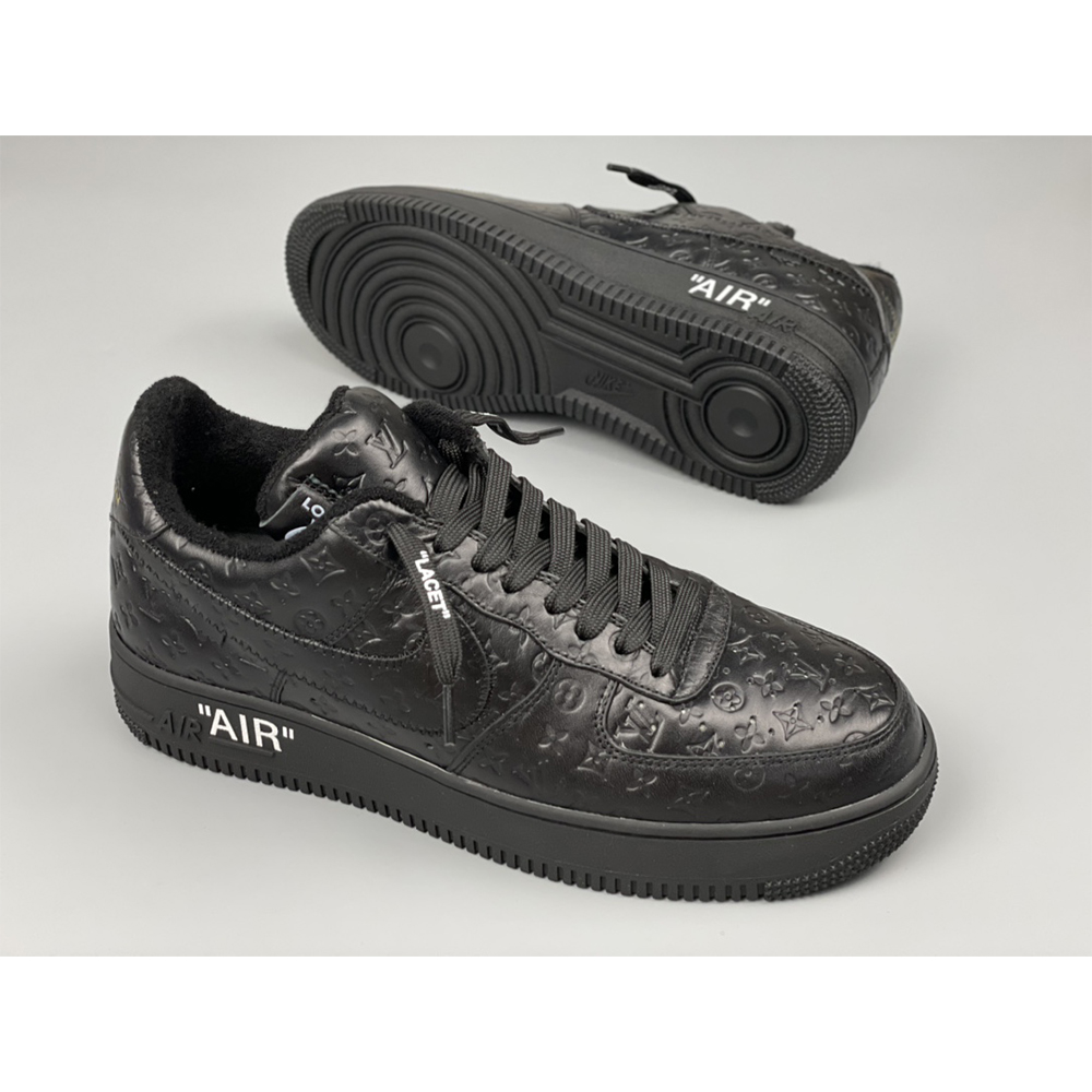 Louis Vuitton X Nike Air Force 1 Sneaker All Black - FashionPlug