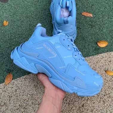Balenciaga Men's Allover Logo Triple   Sneaker - FashionPlug